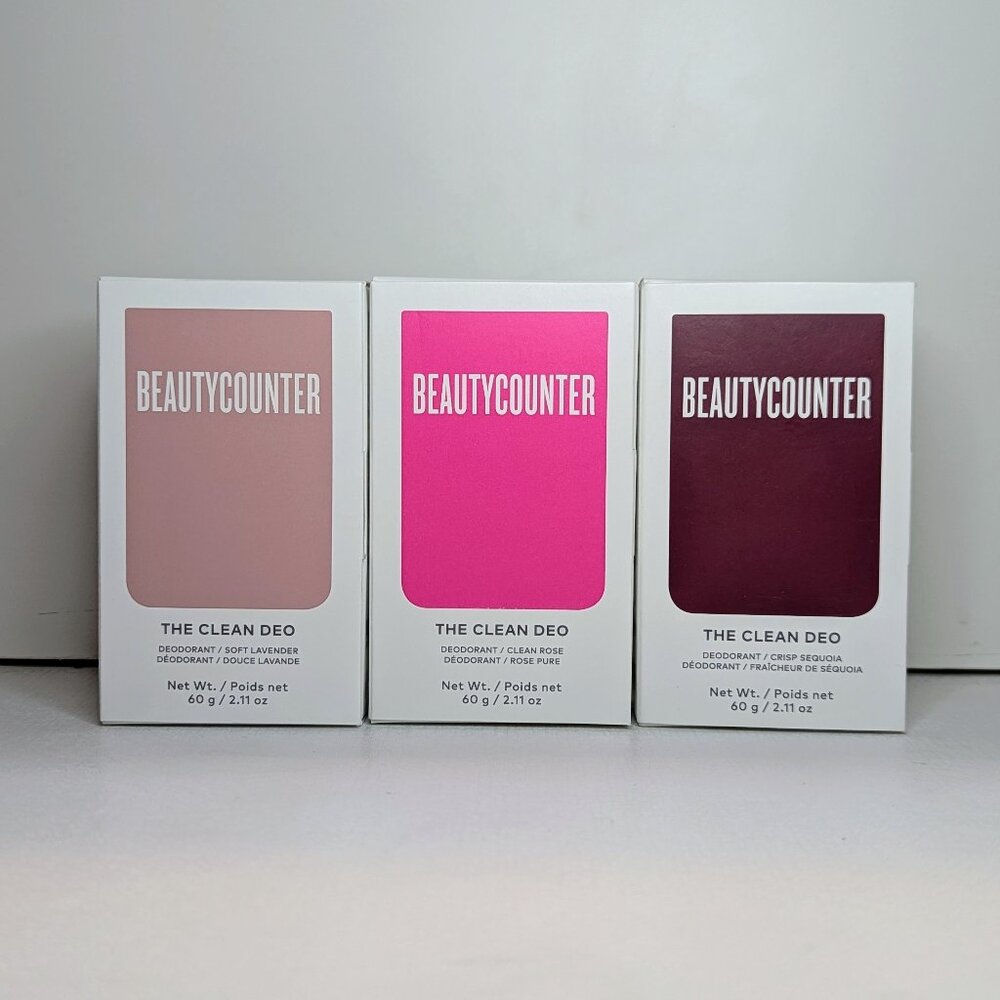 Beautycounter The Clean Deo Trio Aluminum Free Deodorant Rose Lavender Sequoia